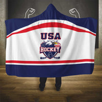 USA Ice Hockey Hooded Blanket American Eagle Spirit White Version