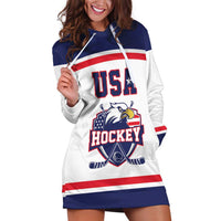 USA Ice Hockey Custom Hoodie Dress American Eagle Spirit White Version