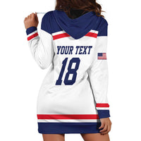 USA Ice Hockey Custom Hoodie Dress American Eagle Spirit White Version