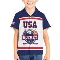 USA Ice Hockey Custom Kid Hawaiian Shirt American Eagle Spirit White Version