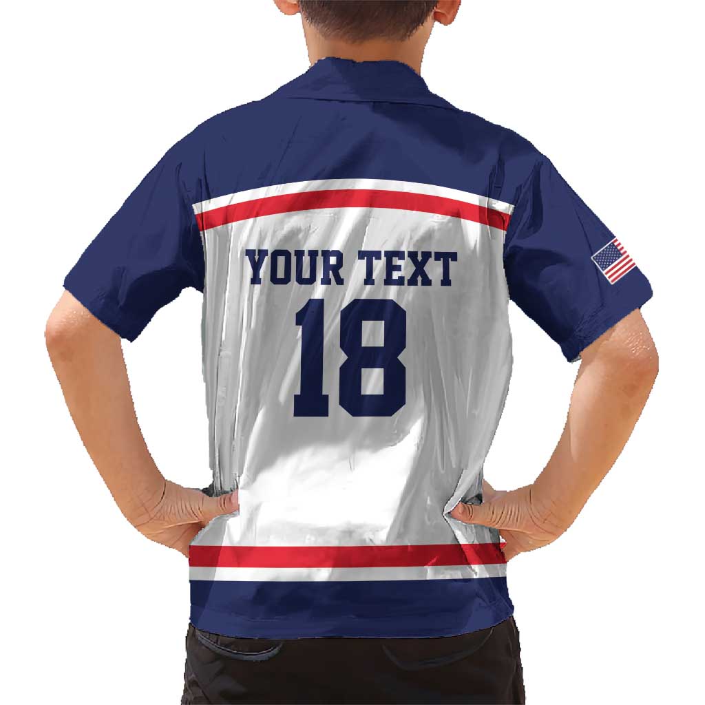 USA Ice Hockey Custom Kid Hawaiian Shirt American Eagle Spirit White Version