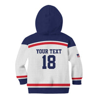 USA Ice Hockey Custom Kid Hoodie American Eagle Spirit White Version