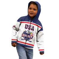 USA Ice Hockey Custom Kid Hoodie American Eagle Spirit White Version