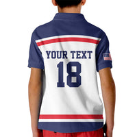 USA Ice Hockey Custom Kid Polo Shirt American Eagle Spirit White Version