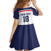 USA Ice Hockey Custom Kid Short Sleeve Dress American Eagle Spirit White Version