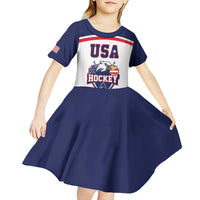 USA Ice Hockey Custom Kid Short Sleeve Dress American Eagle Spirit White Version