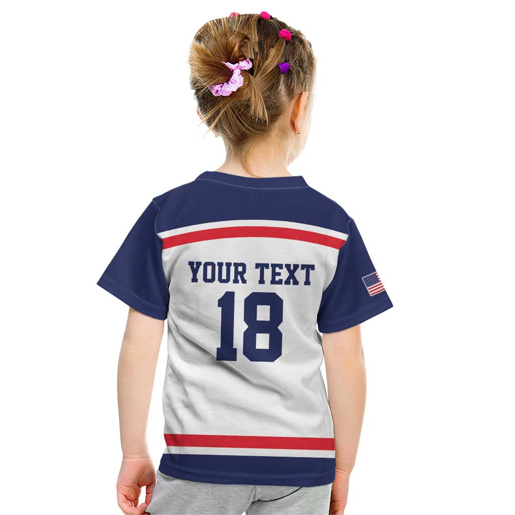 USA Ice Hockey Custom Kid T Shirt American Eagle Spirit White Version
