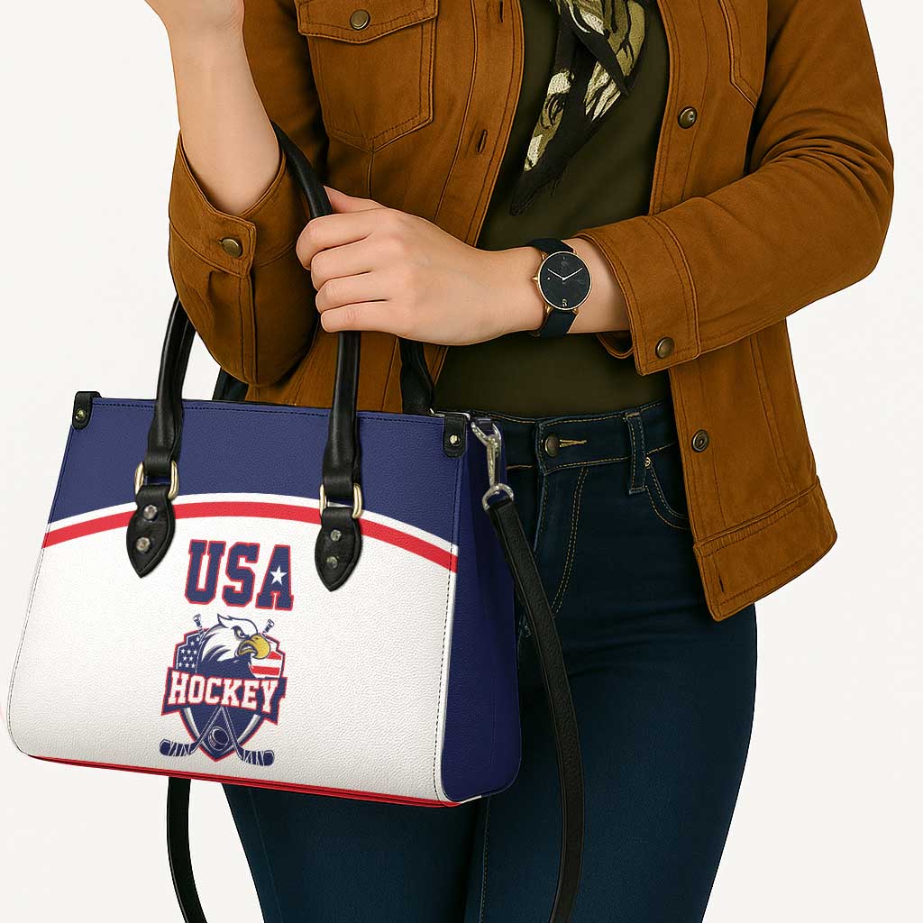 USA Ice Hockey Leather Bag American Eagle Spirit White Version