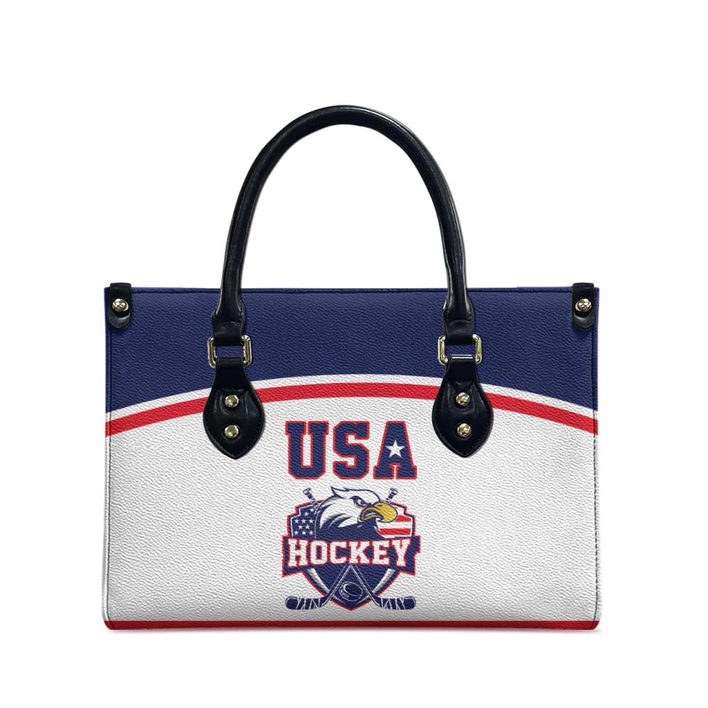 USA Ice Hockey Leather Bag American Eagle Spirit White Version