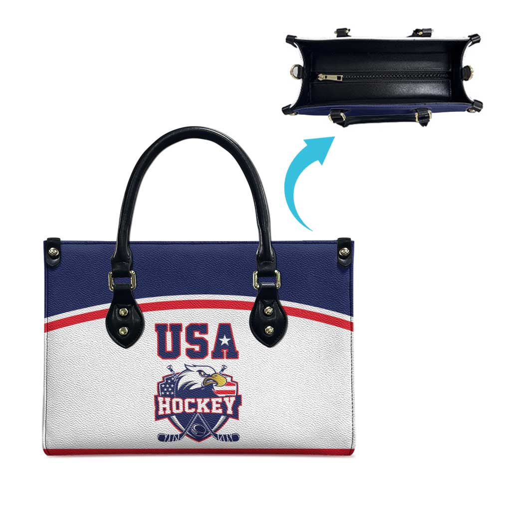 USA Ice Hockey Leather Bag American Eagle Spirit White Version
