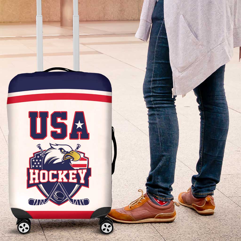USA Ice Hockey Luggage Cover American Eagle Spirit White Version