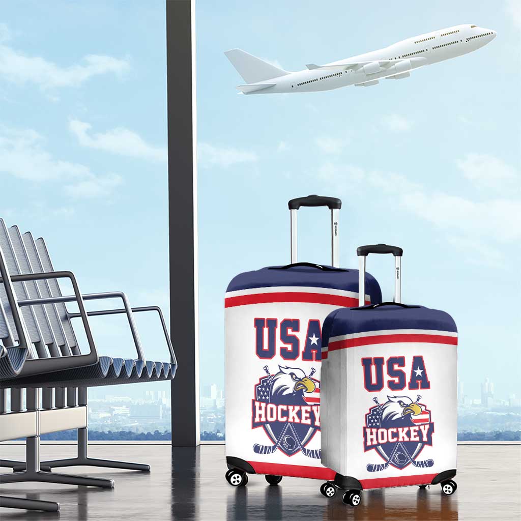 USA Ice Hockey Luggage Cover American Eagle Spirit White Version