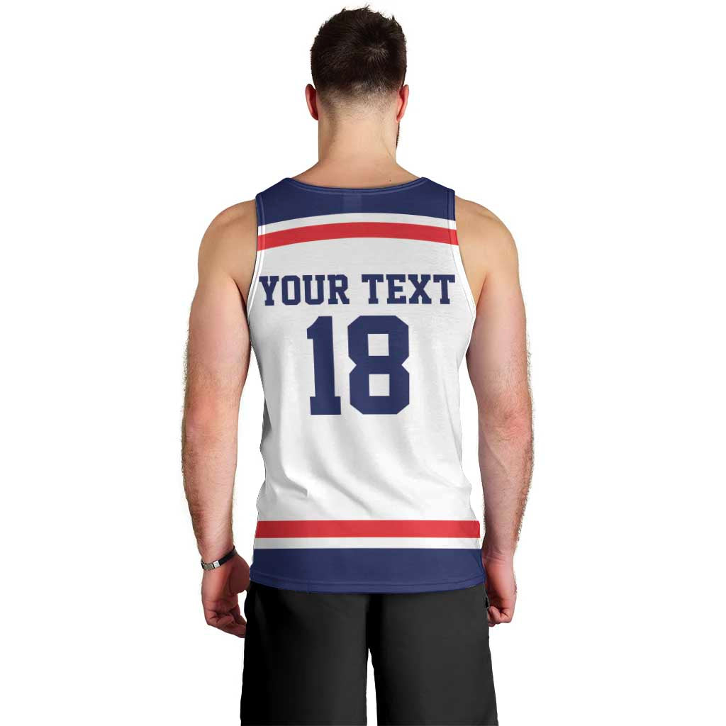 USA Ice Hockey Custom Men Tank Top American Eagle Spirit White Version