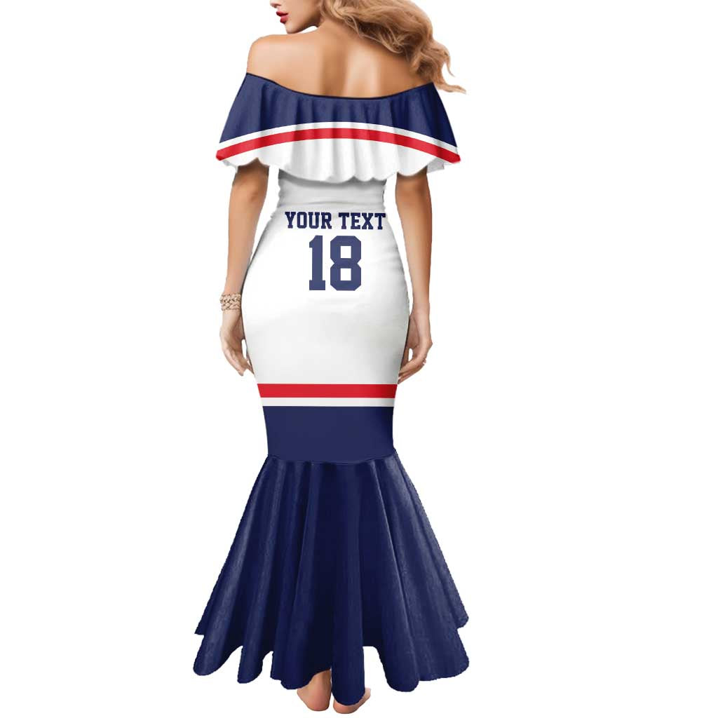 USA Ice Hockey Custom Mermaid Dress American Eagle Spirit White Version