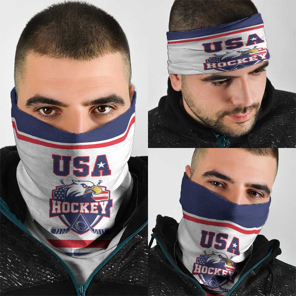USA Ice Hockey Neck Gaiter American Eagle Spirit White Version