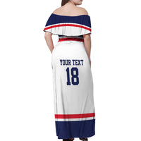 USA Ice Hockey Custom Off Shoulder Maxi Dress American Eagle Spirit White Version