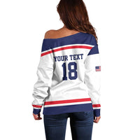 USA Ice Hockey Custom Off Shoulder Sweater American Eagle Spirit White Version