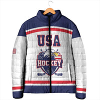 USA Ice Hockey Custom Padded Jacket American Eagle Spirit White Version