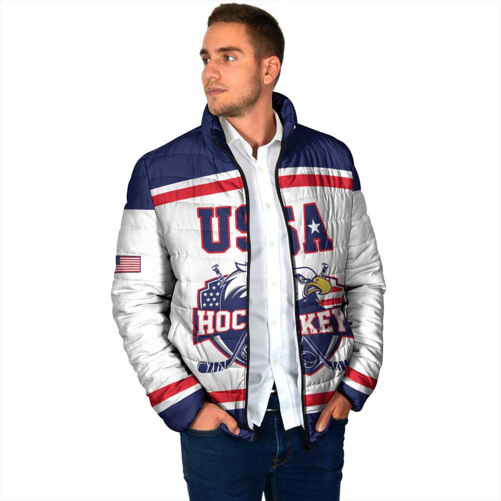 USA Ice Hockey Custom Padded Jacket American Eagle Spirit White Version
