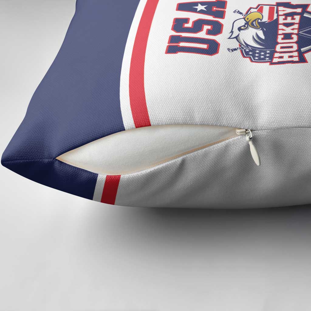 USA Ice Hockey Pillow Cover American Eagle Spirit White Version