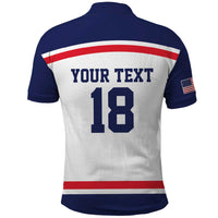 USA Ice Hockey Custom Polo Shirt American Eagle Spirit White Version