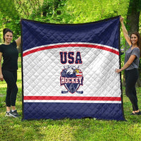 USA Ice Hockey Quilt American Eagle Spirit White Version