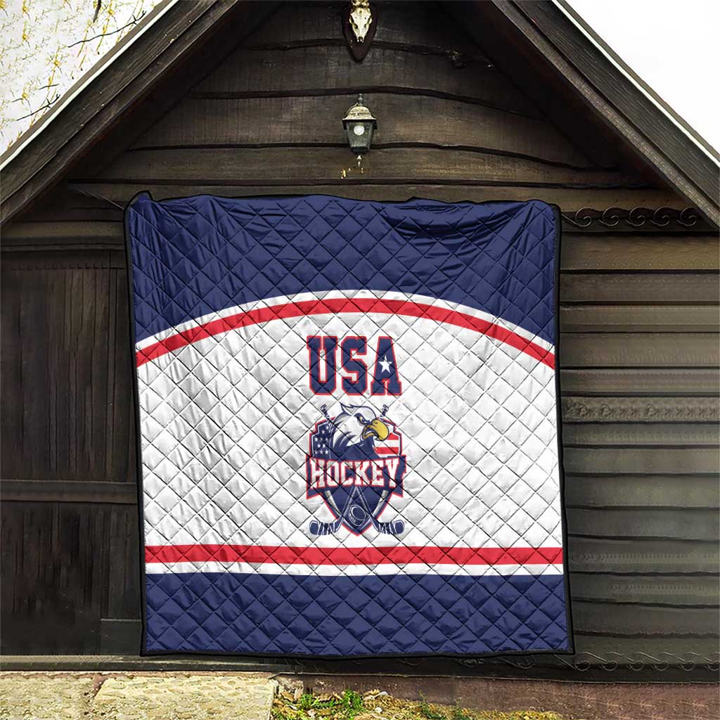 USA Ice Hockey Quilt American Eagle Spirit White Version