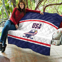 USA Ice Hockey Quilt American Eagle Spirit White Version