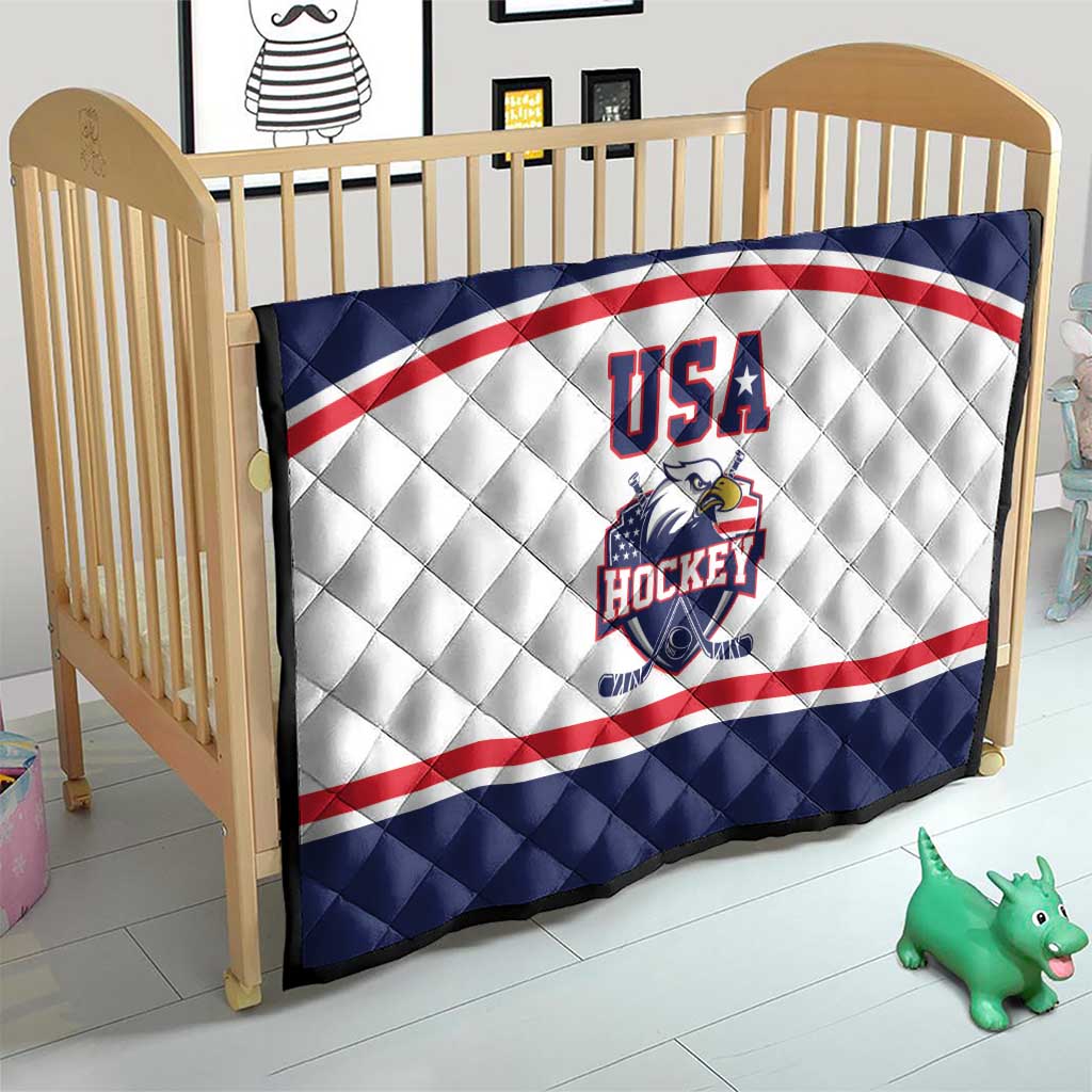 USA Ice Hockey Quilt American Eagle Spirit White Version