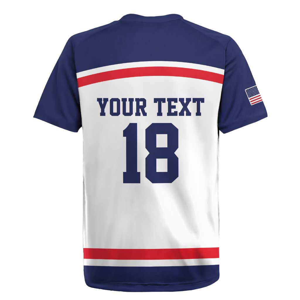 USA Ice Hockey Custom Rugby Jersey American Eagle Spirit White Version