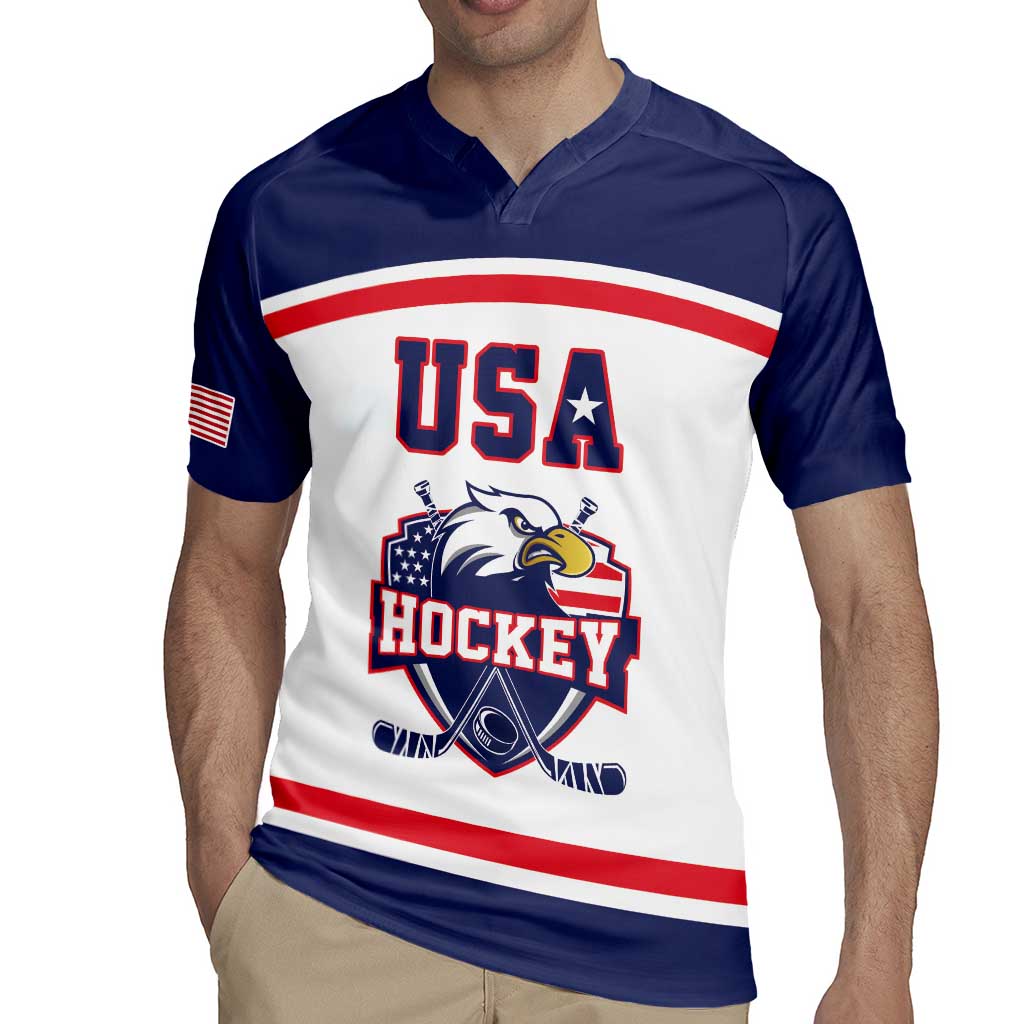 USA Ice Hockey Custom Rugby Jersey American Eagle Spirit White Version