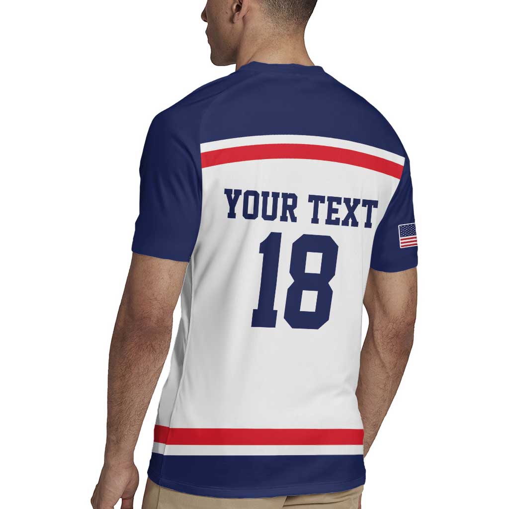 USA Ice Hockey Custom Rugby Jersey American Eagle Spirit White Version