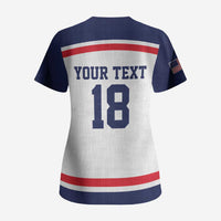 USA Ice Hockey Custom Scrub Top American Eagle Spirit White Version