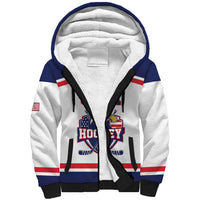 USA Ice Hockey Custom Sherpa Hoodie American Eagle Spirit White Version