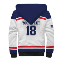 USA Ice Hockey Custom Sherpa Hoodie American Eagle Spirit White Version