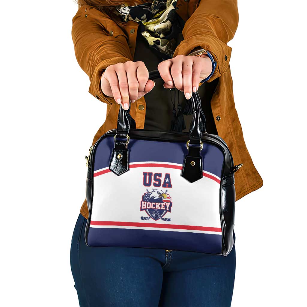 USA Ice Hockey Shoulder Handbag American Eagle Spirit White Version