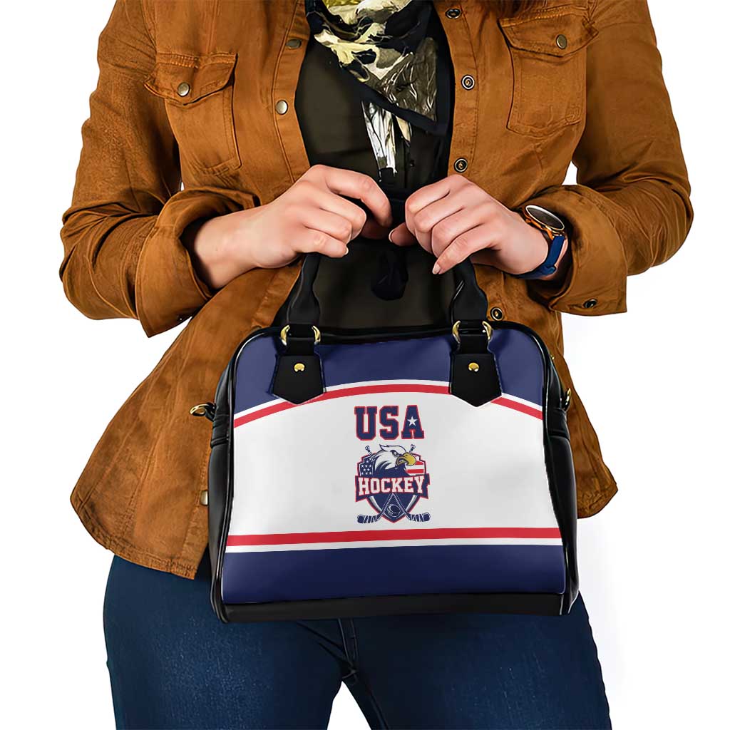 USA Ice Hockey Shoulder Handbag American Eagle Spirit White Version