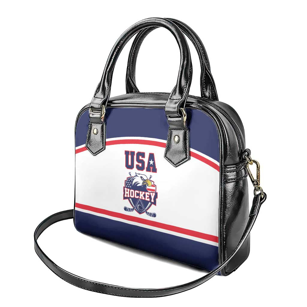 USA Ice Hockey Shoulder Handbag American Eagle Spirit White Version