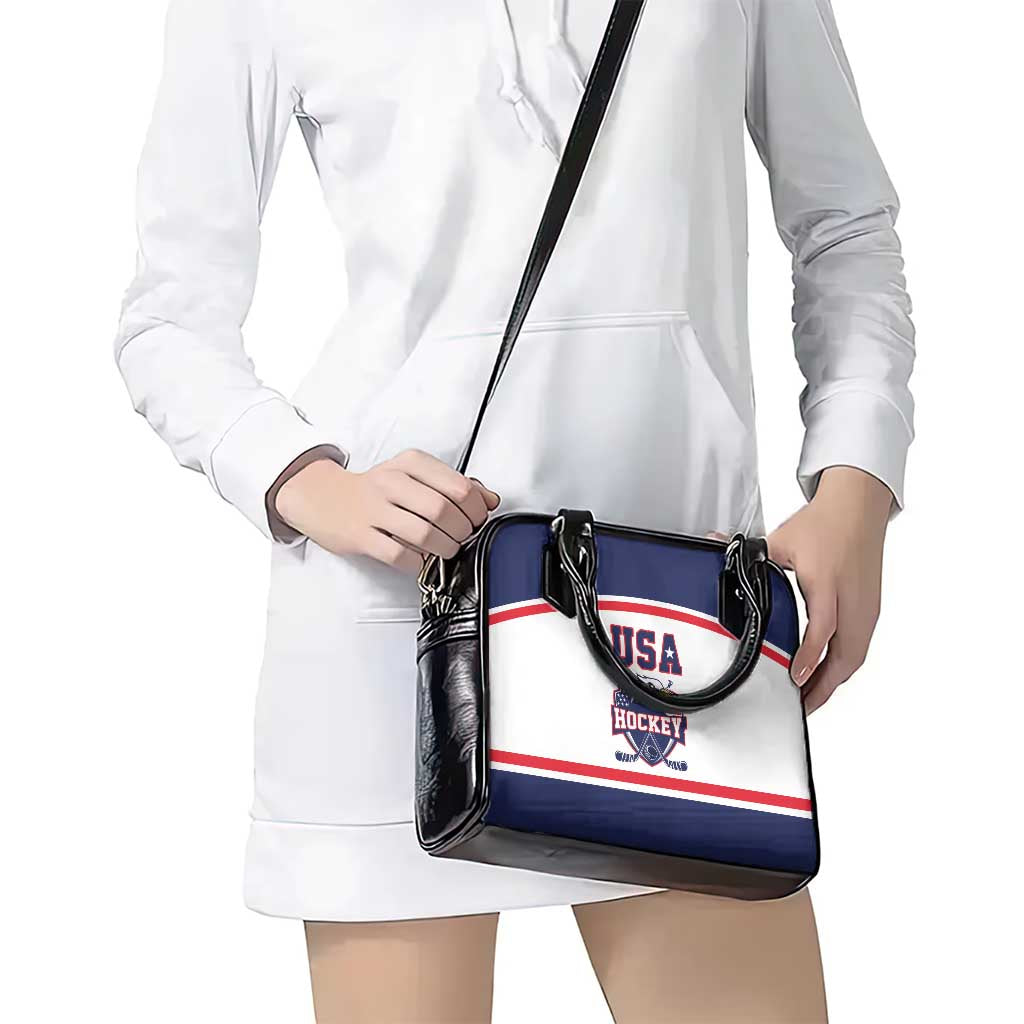 USA Ice Hockey Shoulder Handbag American Eagle Spirit White Version