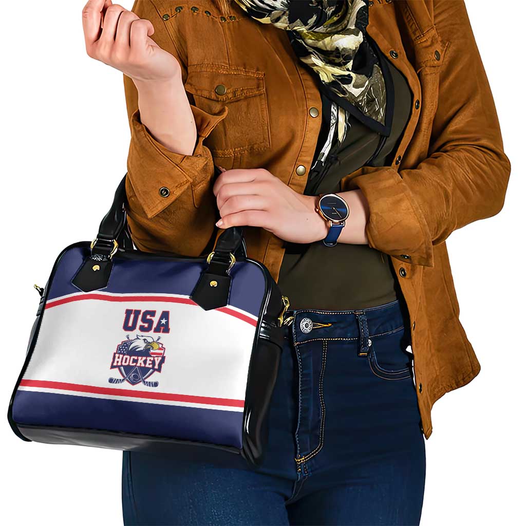 USA Ice Hockey Shoulder Handbag American Eagle Spirit White Version