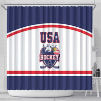 USA Ice Hockey Shower Curtain American Eagle Spirit White Version