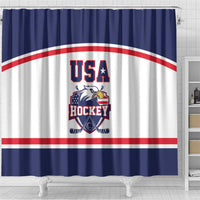 USA Ice Hockey Shower Curtain American Eagle Spirit White Version