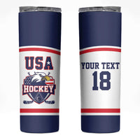 USA Ice Hockey Custom Skinny Tumbler American Eagle Spirit White Version