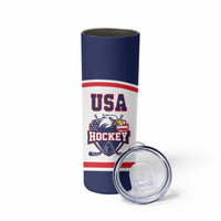 USA Ice Hockey Custom Skinny Tumbler American Eagle Spirit White Version