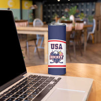USA Ice Hockey Custom Skinny Tumbler American Eagle Spirit White Version