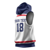 USA Ice Hockey Custom Sleeveless Hoodie American Eagle Spirit White Version
