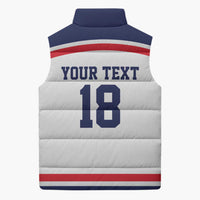 USA Ice Hockey Custom Sleeveless Puffer Jacket American Eagle Spirit White Version