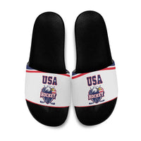 USA Ice Hockey Slide Sandals American Eagle Spirit White Version