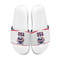 USA Ice Hockey Slide Sandals American Eagle Spirit White Version