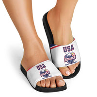 USA Ice Hockey Slide Sandals American Eagle Spirit White Version